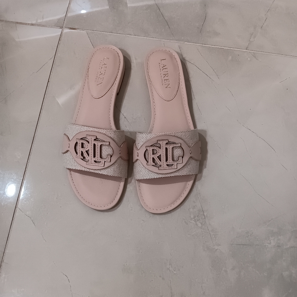 RL canvas and leather Alegra sandal